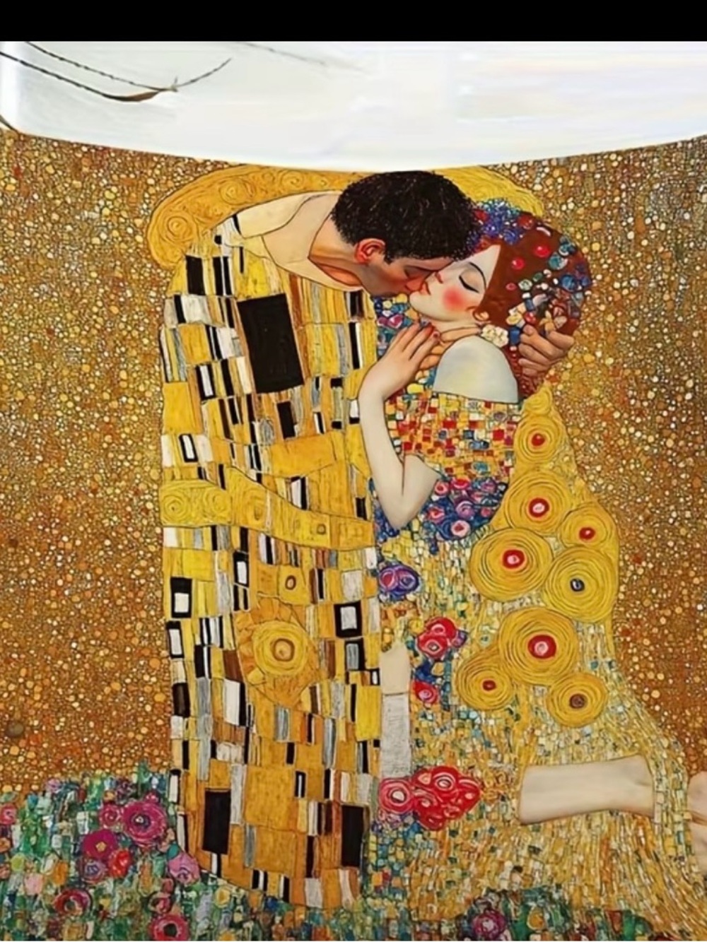 Klimt‑Inspired “The Kiss” Pillow Cover • 18x18 • One‑Sided Print